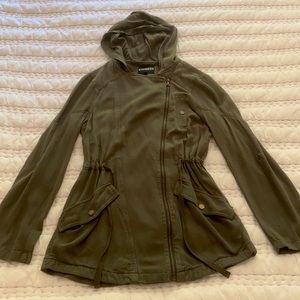 Cinched Waist Military Bomber Utility Cargo Jacket